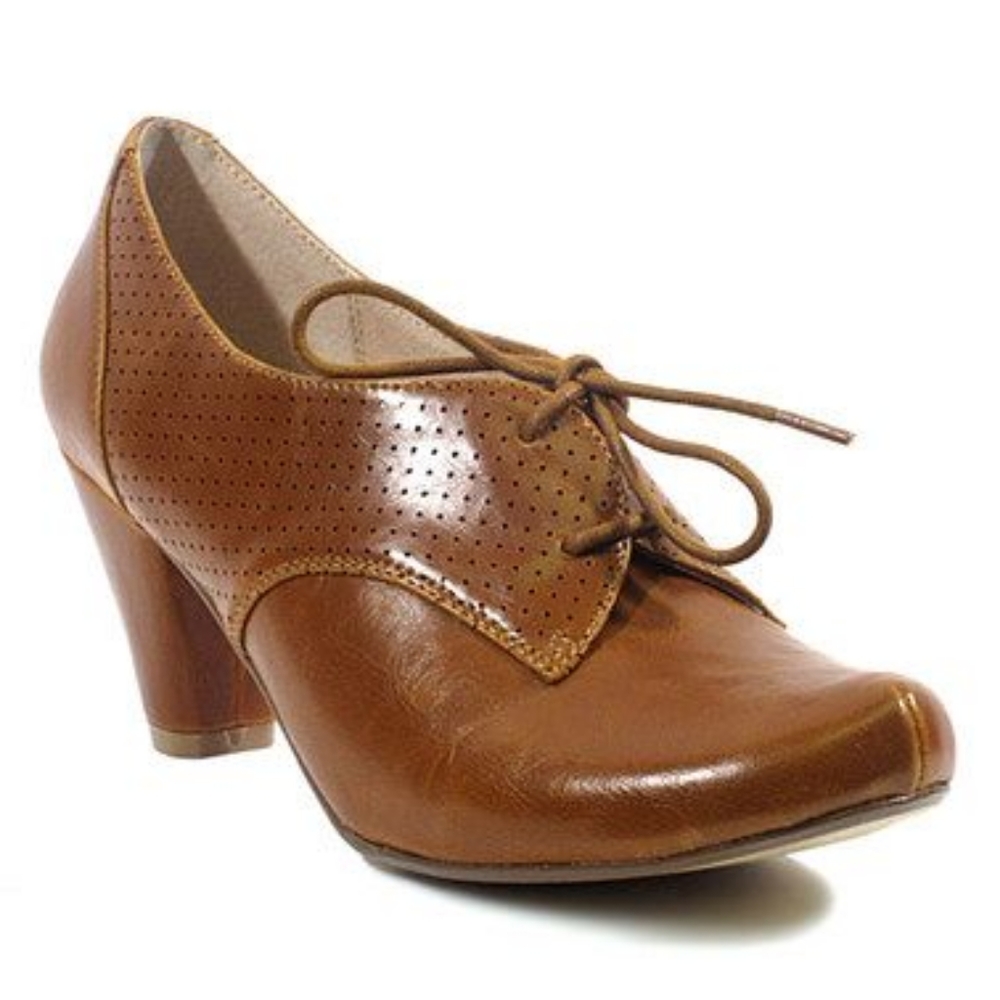 NEW Chelsea Crew Tan Brown Matis 1930s Oxford Pump Heeled Loafer EU 38